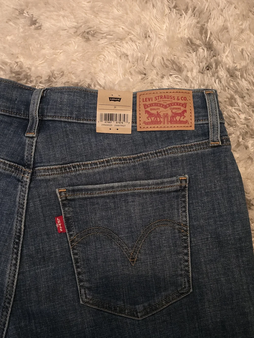 Levi's Blue Rolled-Hem Distressed Denim Shorts